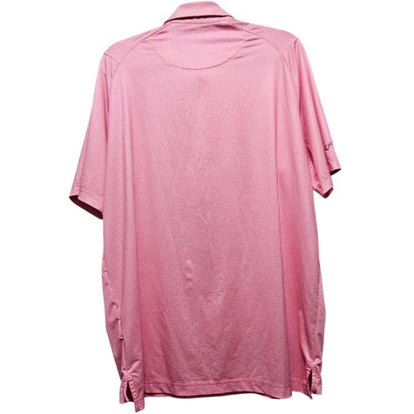 Callaway Men's Opti-Dri Pink Diamond Pattern Polo Shirt L Short Sleeve Golf Top - Picture 2 of 10